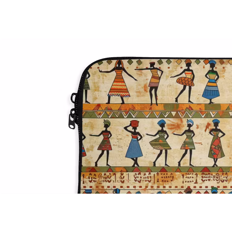 Laptophoes - Kleurrijk - Afrikaans - Etnisch - Dansende Vrouwen - Patroon — 5