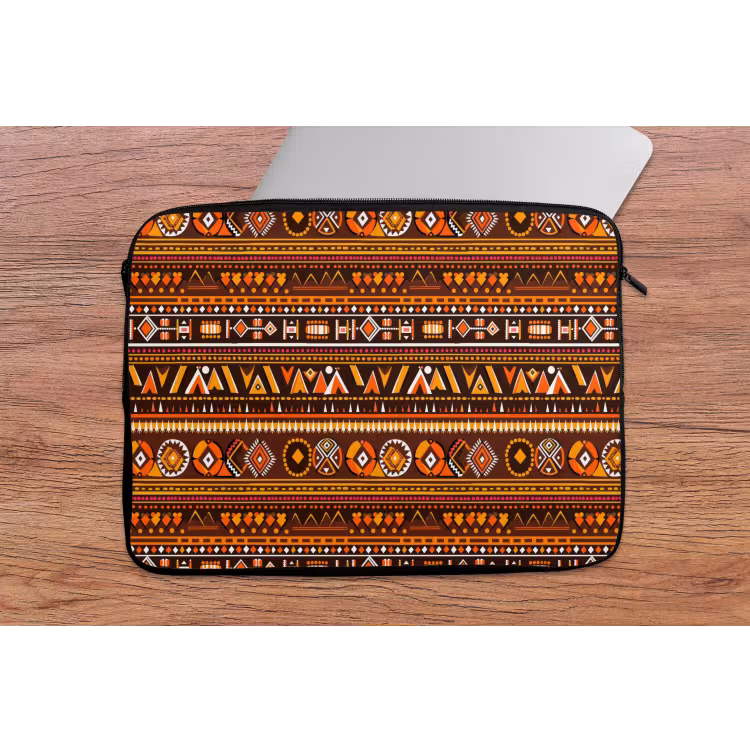 Laptophoes - Oranje - Etnisch - Tribaal - Geometrisch - Patroon — 2