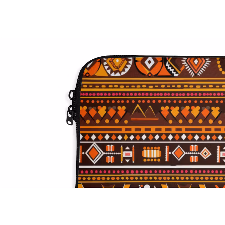 Laptophoes - Oranje - Etnisch - Tribaal - Geometrisch - Patroon — 5