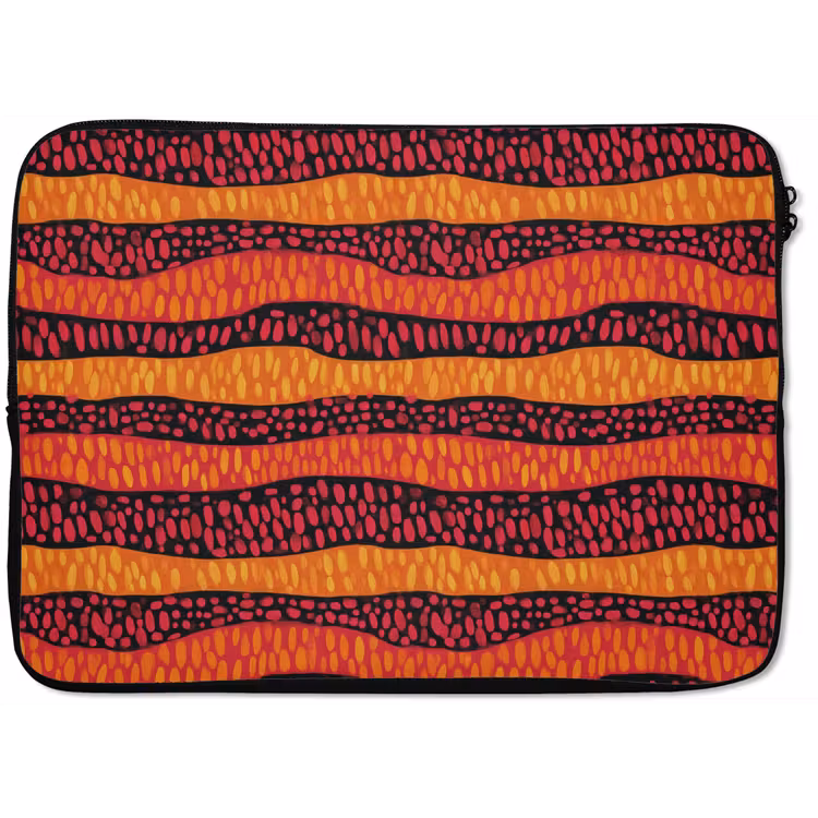 Laptophoes - Oranje - Roze - Expressief - Patroon — 1