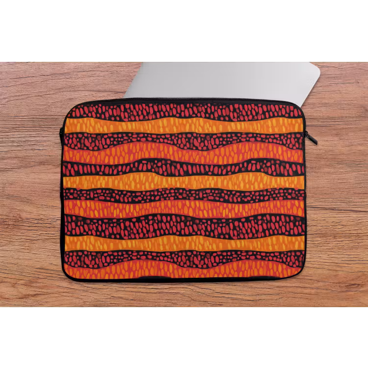 Laptophoes - Oranje - Roze - Expressief - Patroon — 2