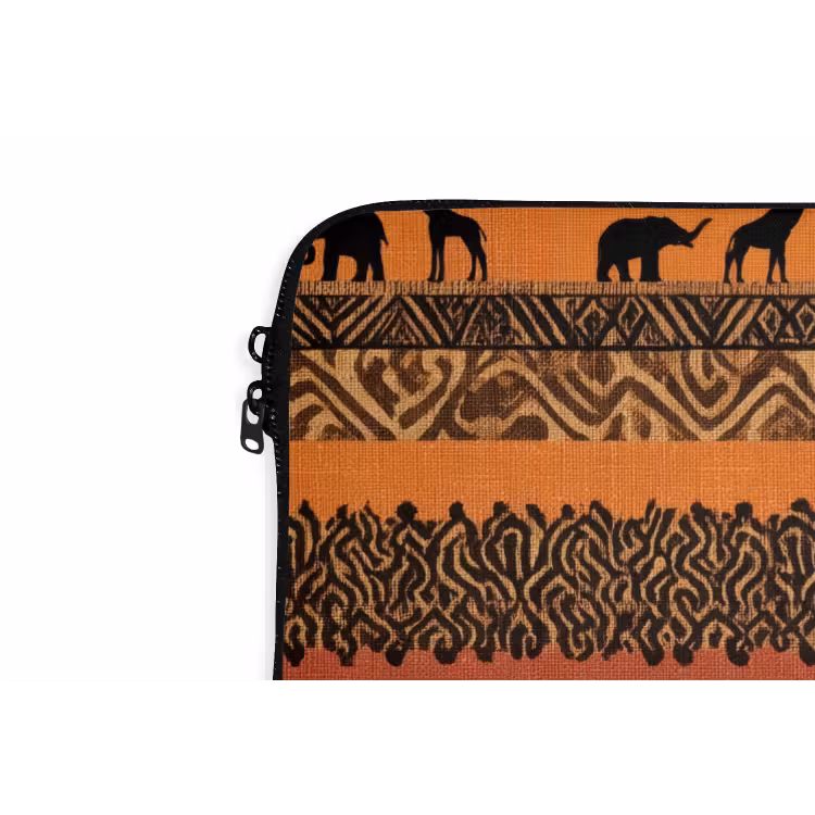 Laptophoes - Oranje - Safari - Afrikaans - Dieren - Patroon — 5