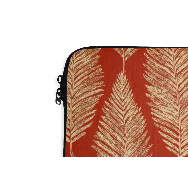 Laptophoes - Rood - Botanisch - Varen - Patroon — 5