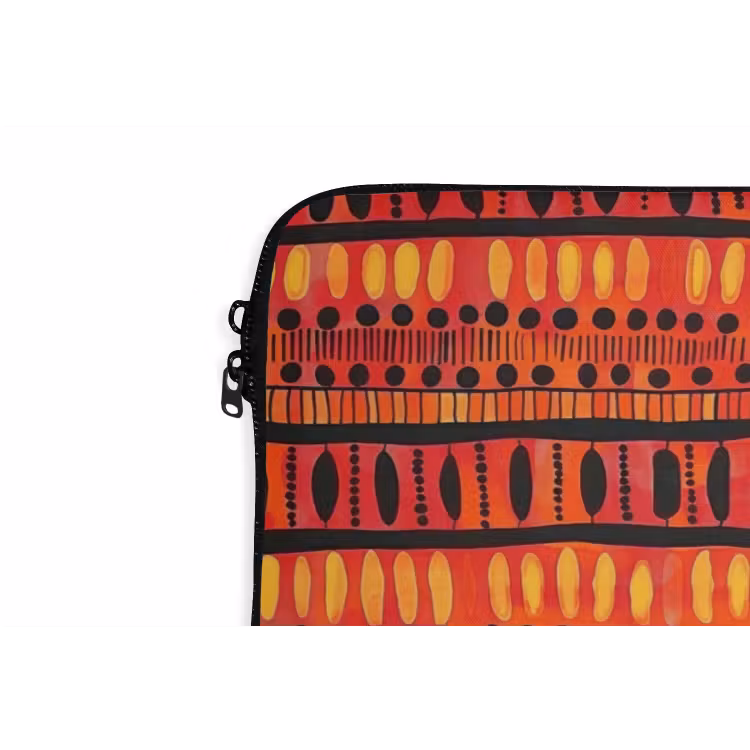 Laptophoes - Rood - Oranje - Etnisch - Expressief - Patroon — 5