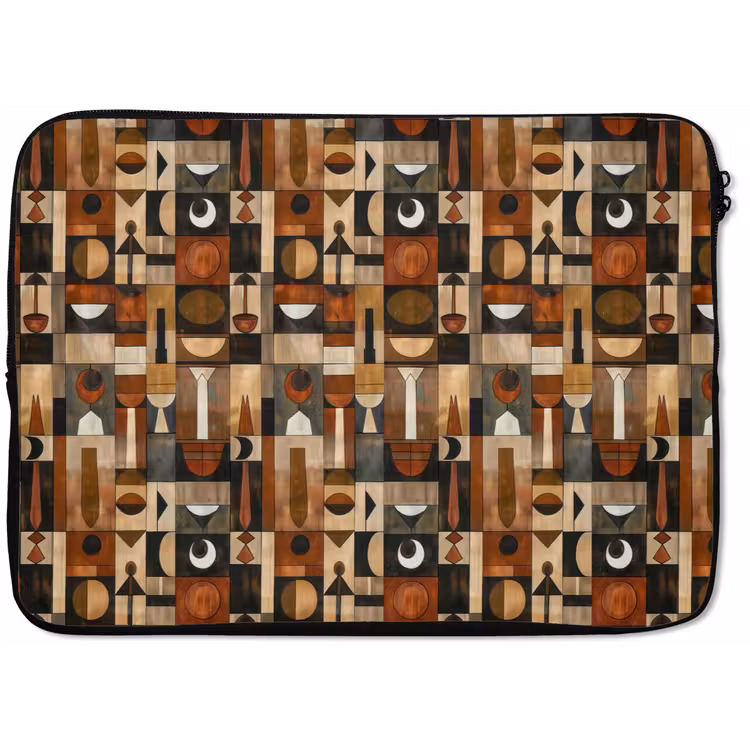 Laptophoes - Terracotta - Geometrisch - Mid-Century - Patroon — 1