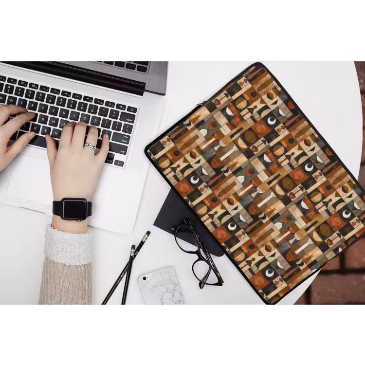 Laptophoes - Terracotta - Geometrisch - Mid-Century - Patroon — 3
