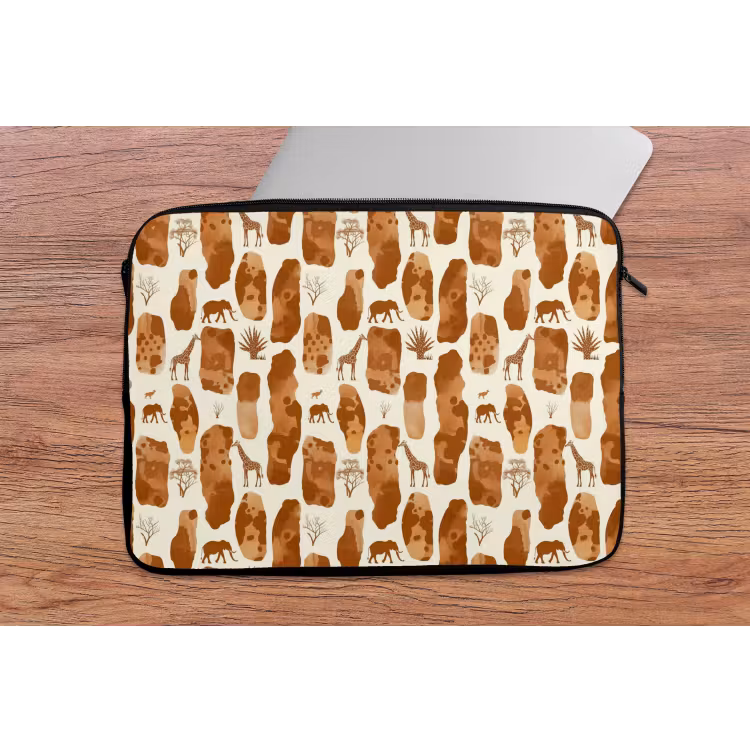 Laptophoes - Terracotta - Safari - Dieren - Patroon — 2