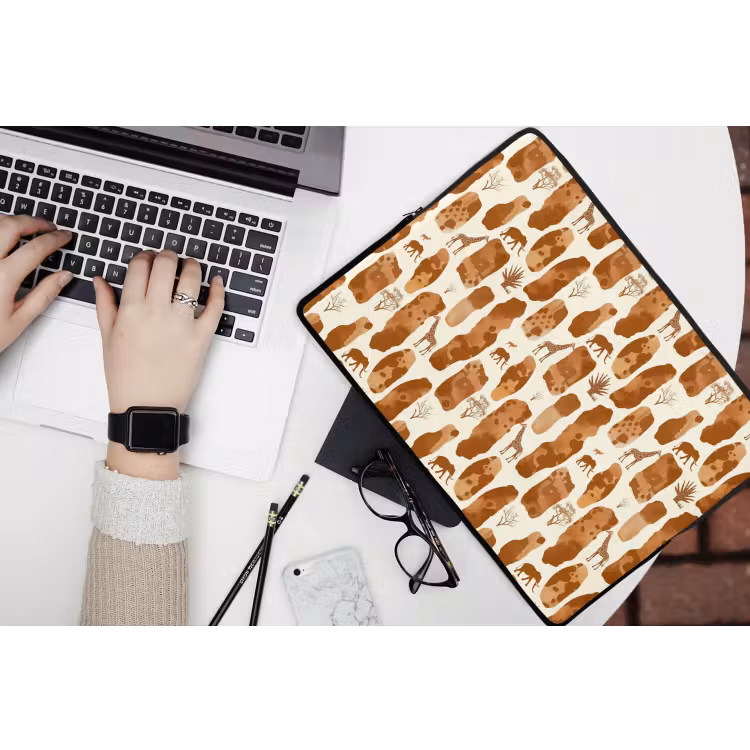 Laptophoes - Terracotta - Safari - Dieren - Patroon — 3