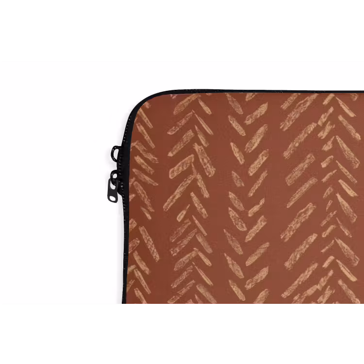 Laptophoes - Terracotta - Visgraat - Ambachtelijk - Patroon — 5