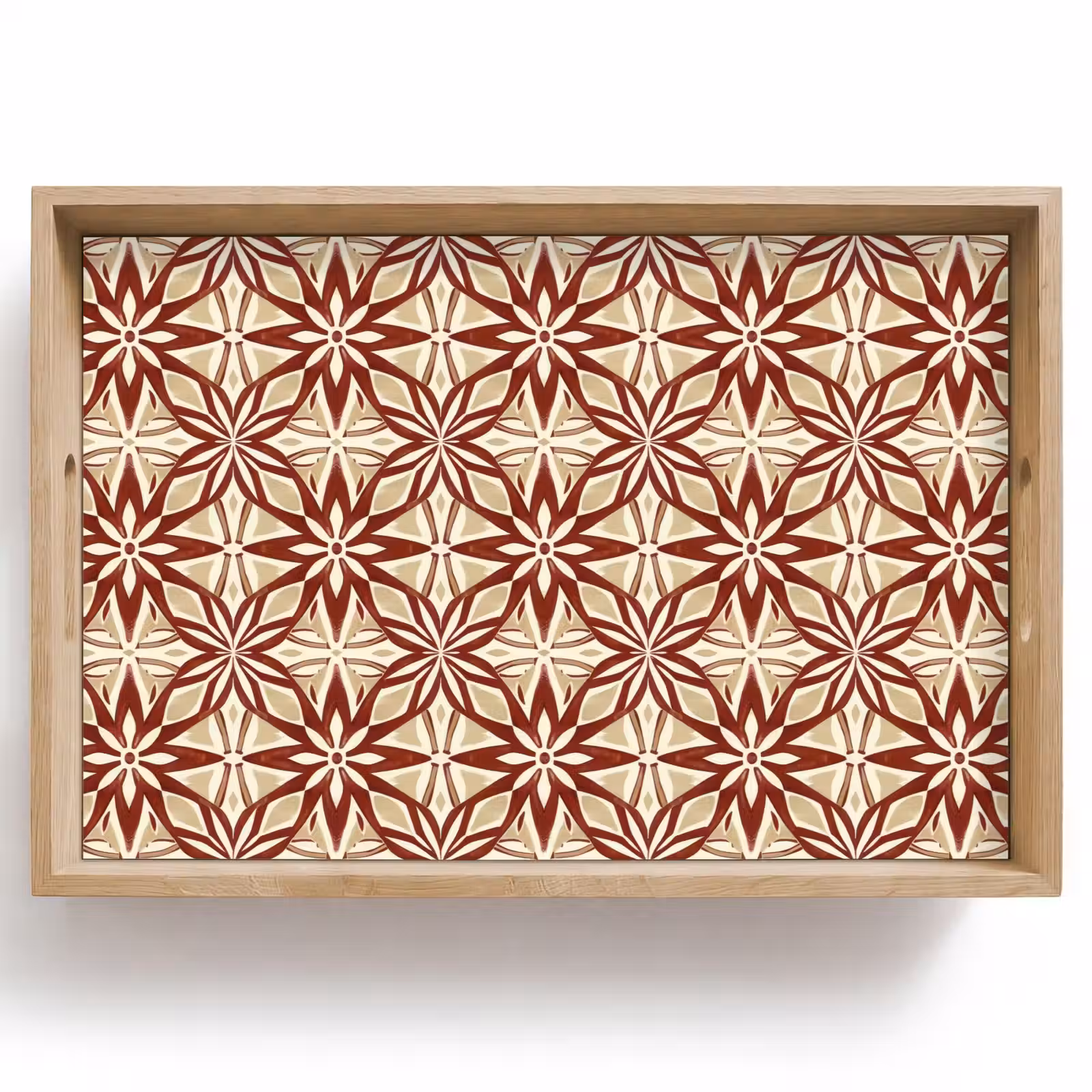 Dienblad - Bordeauxrood - Geometrisch - Tegel - Patroon — 1
