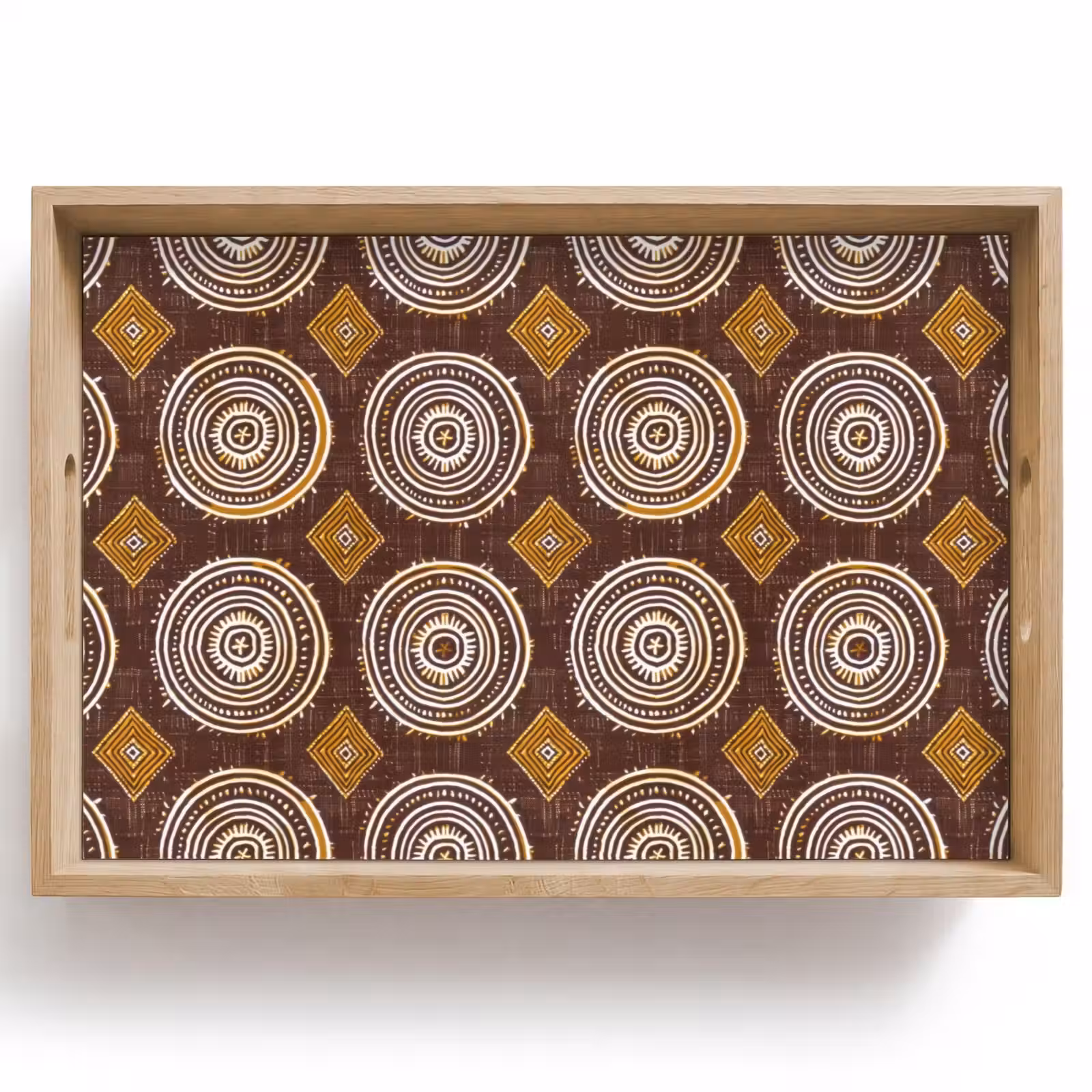 Dienblad - Chocoladebruin - Etnisch - Tribaal - Cirkels - Patroon — 1