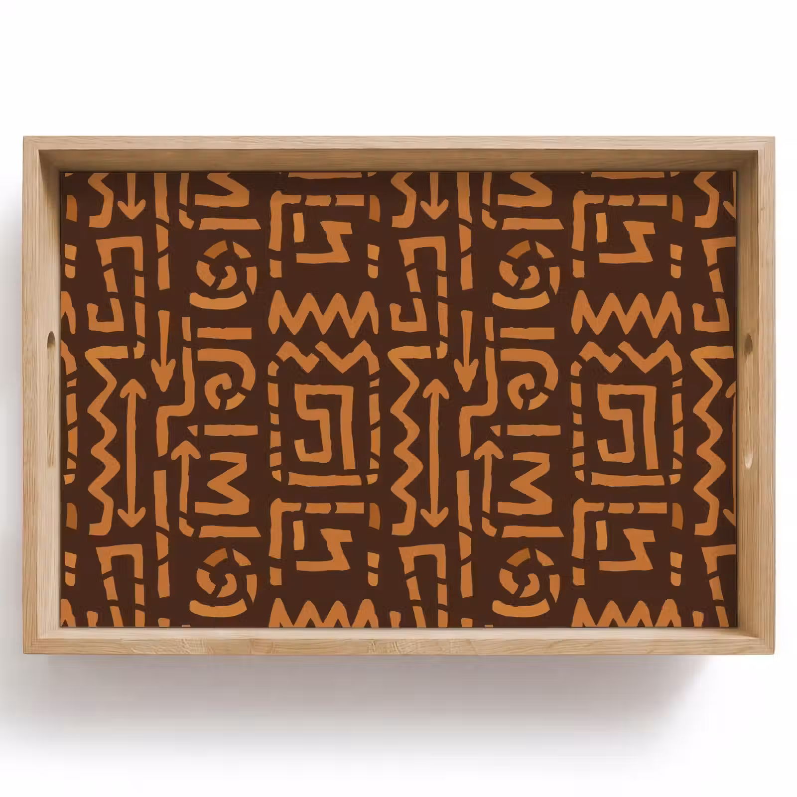 Dienblad - Chocoladebruin - Etnisch - Tribaal - Symbolen — 1