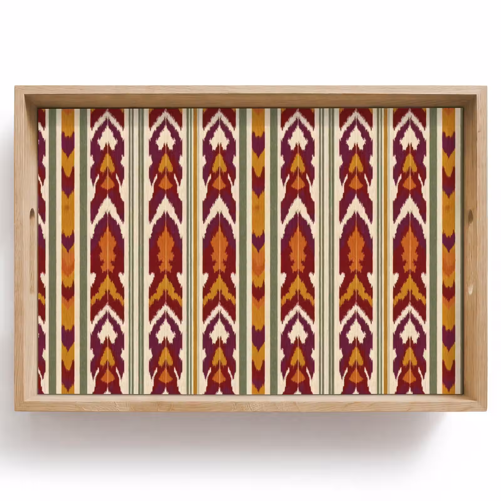 Dienblad - Ikat - Bordeauxrood - Etnisch - Patroon — 1