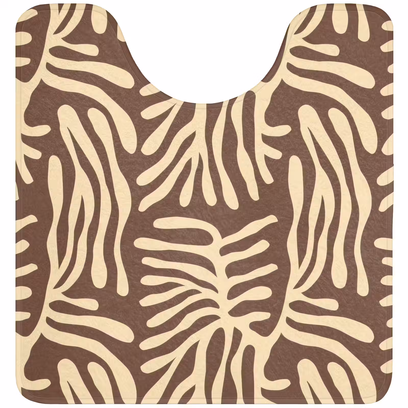 Wc Mat - Bruin - Koraal - Expressief - Patroon — 1