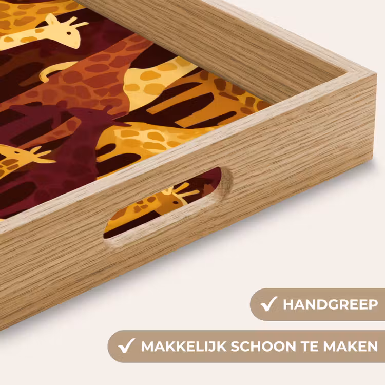 Dienblad - Bruin - Giraffen - Safari - Patroon — 5