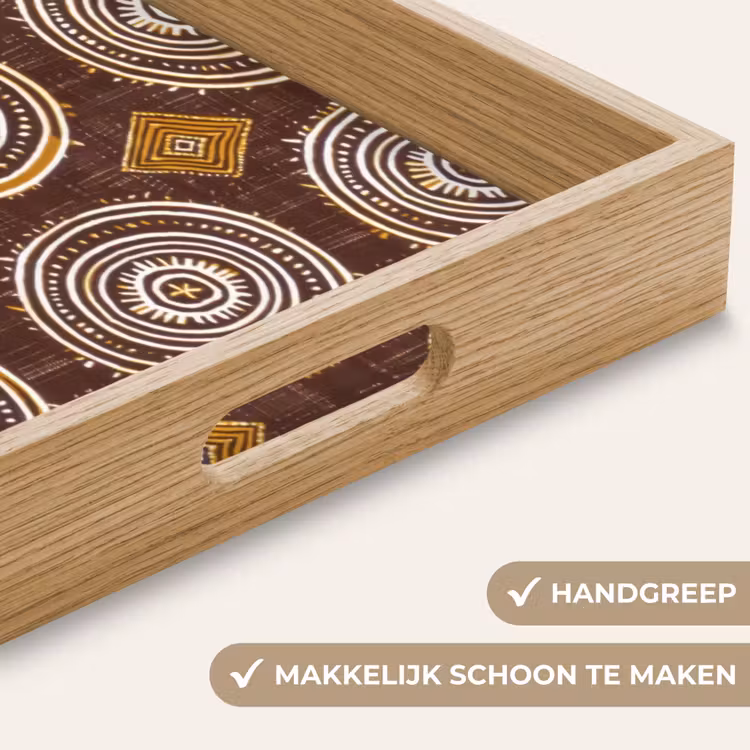 Dienblad - Chocoladebruin - Etnisch - Tribaal - Cirkels - Patroon — 5