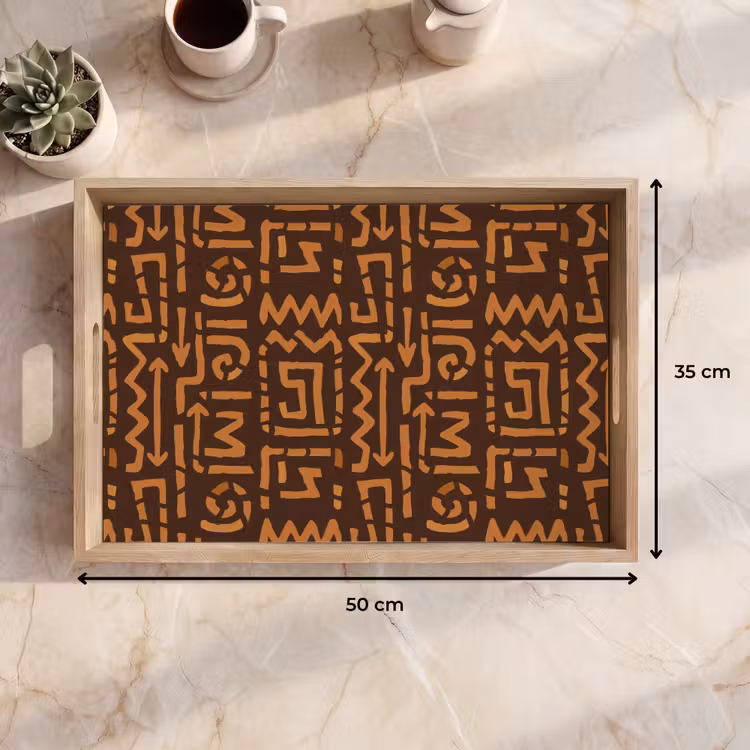 Dienblad - Chocoladebruin - Etnisch - Tribaal - Symbolen — 9
