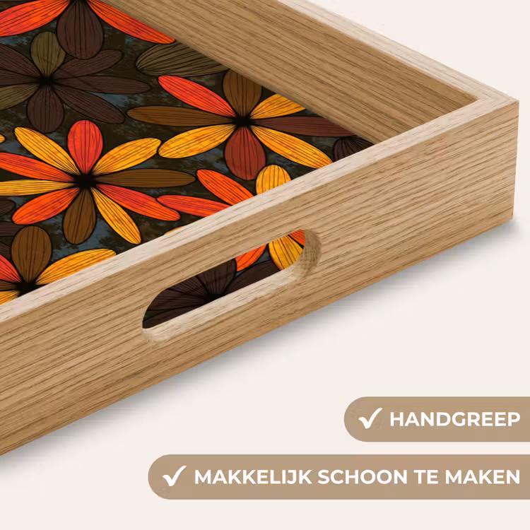 Dienblad - Oranje - Retro - Bloemen - Herfst — 5