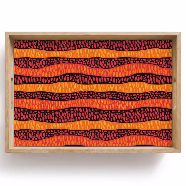 Dienblad - Oranje - Roze - Expressief - Patroon — 1