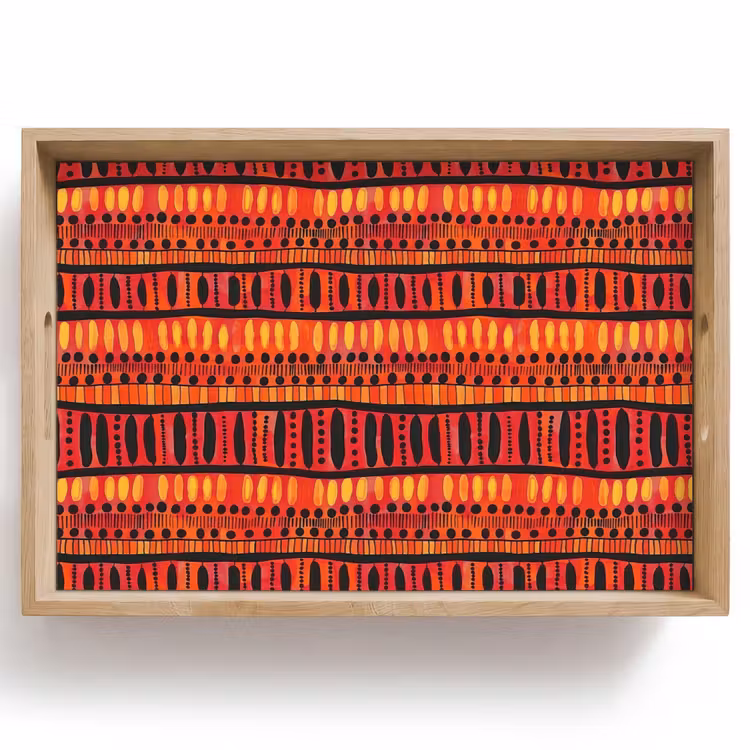 Dienblad - Rood - Oranje - Etnisch - Expressief - Patroon — 1