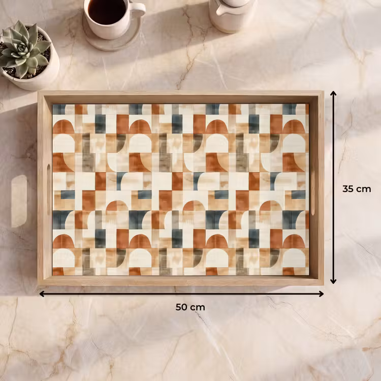Dienblad - Terracotta - Geometrisch - Aquarel - Textuur — 9