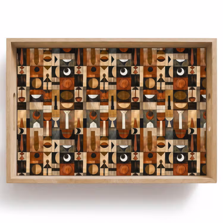 Dienblad - Terracotta - Geometrisch - Mid-Century - Patroon — 1