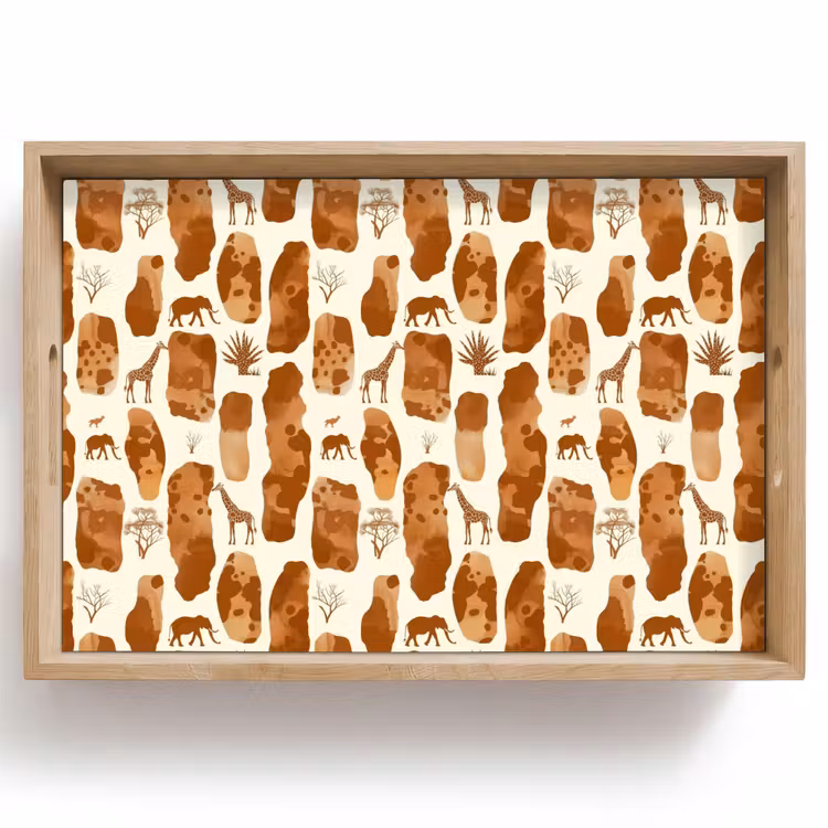 Dienblad - Terracotta - Safari - Dieren - Patroon — 1