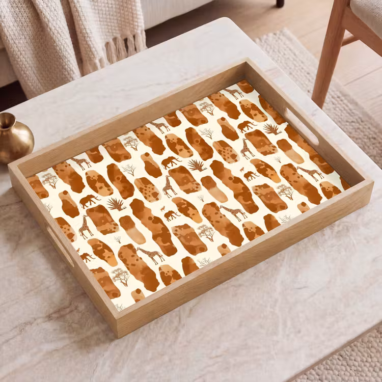 Dienblad - Terracotta - Safari - Dieren - Patroon — 2