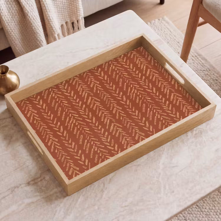 Dienblad - Terracotta - Visgraat - Ambachtelijk - Patroon — 2