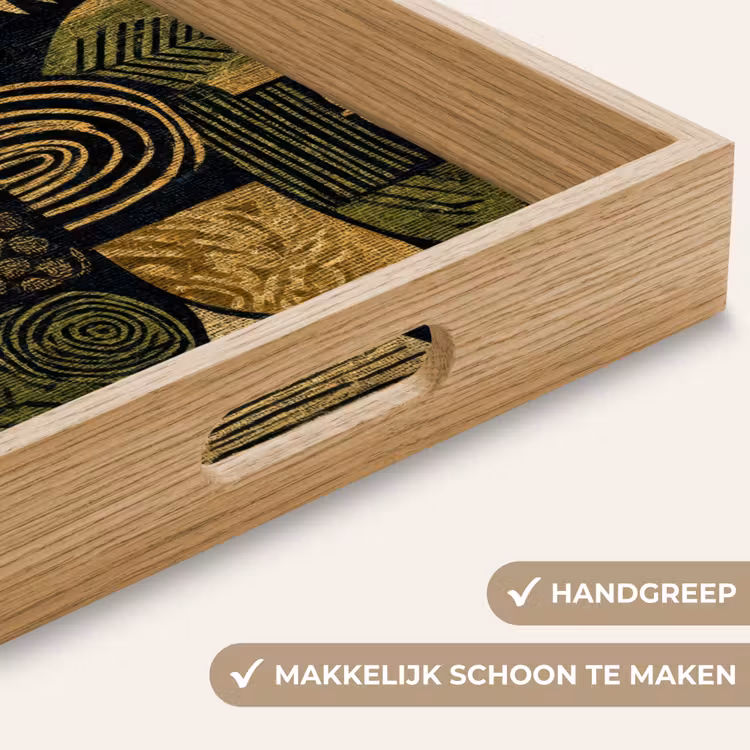 Dienblad - Zwart - Okergeel - Botanisch - Textuur — 5