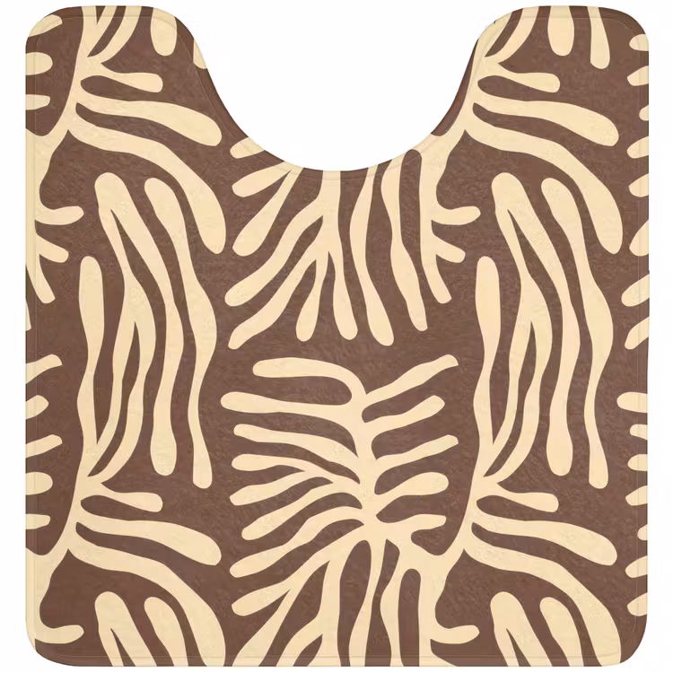 Wc Mat - Bruin - Koraal - Expressief - Patroon — 1