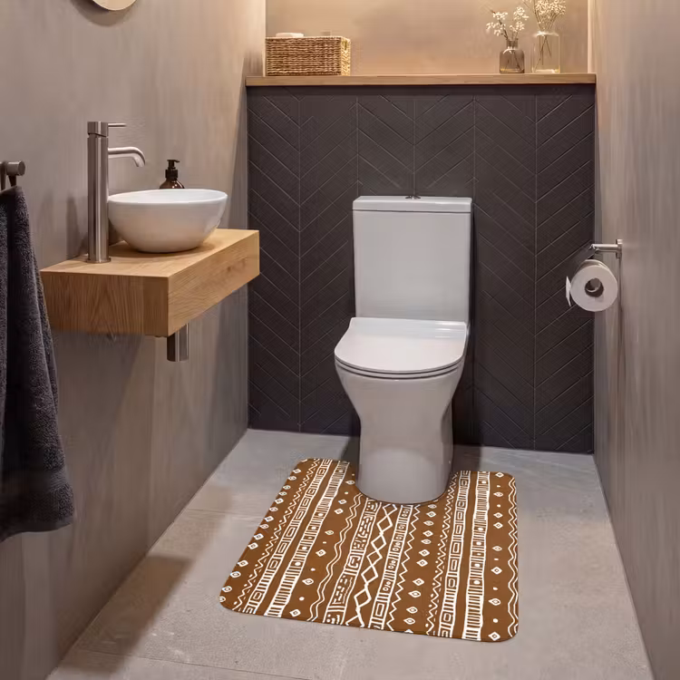 Wc Mat - Chocoladebruin - Etnisch - Tribaal - Patroon — 2