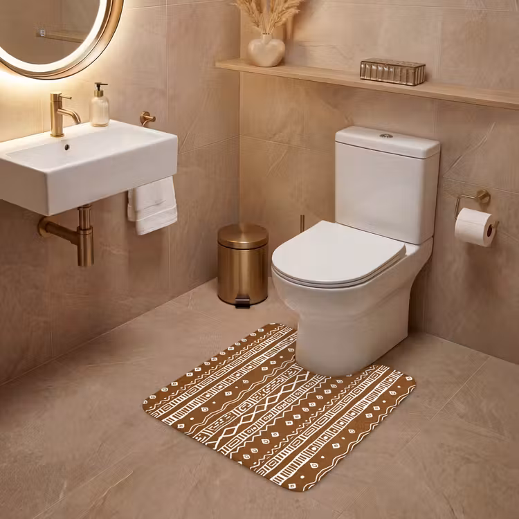 Wc Mat - Chocoladebruin - Etnisch - Tribaal - Patroon — 3