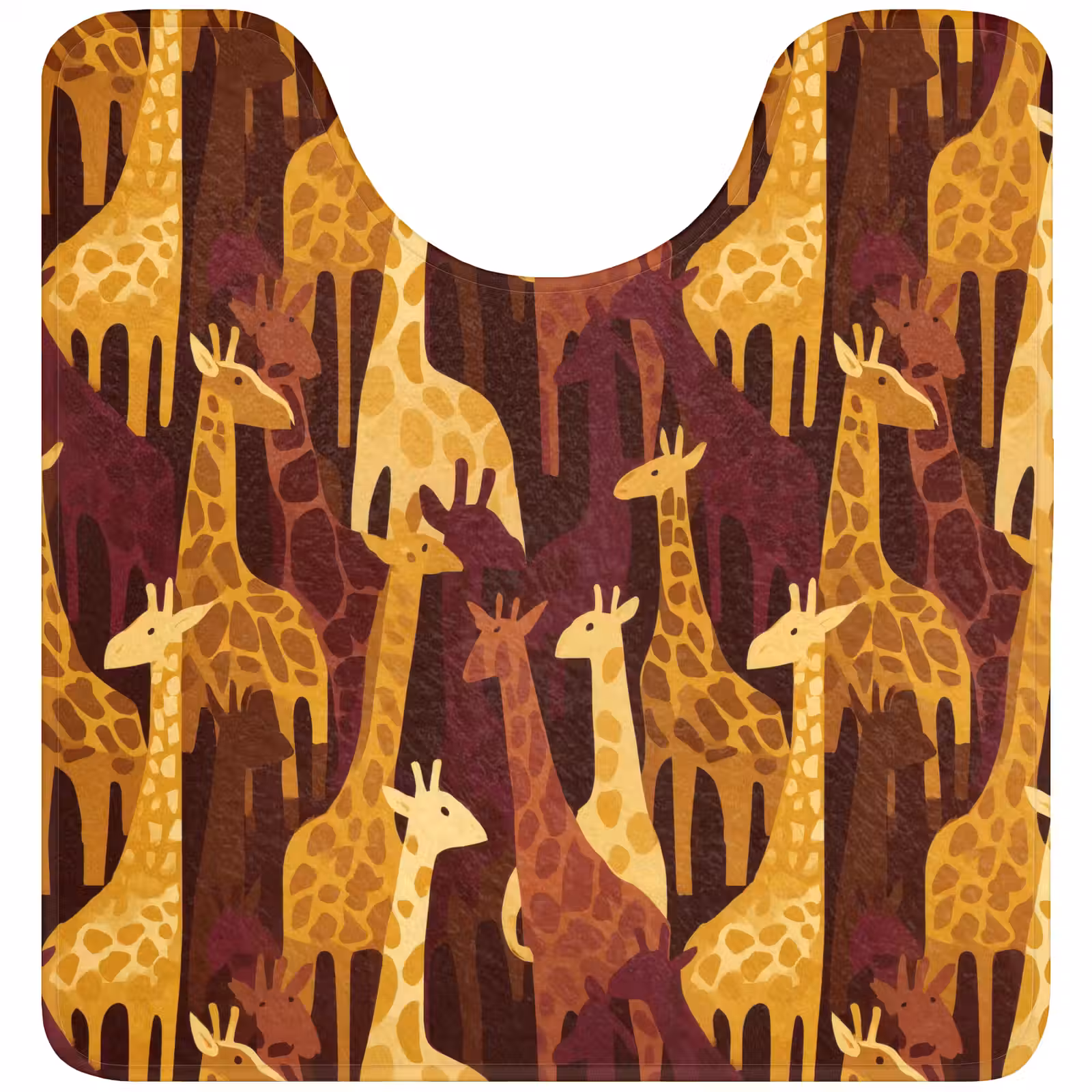 Wc Mat - Bruin - Giraffen - Safari - Patroon — 1