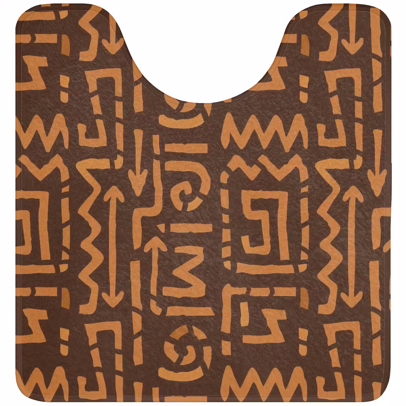 Wc Mat - Chocoladebruin - Etnisch - Tribaal - Symbolen — 1