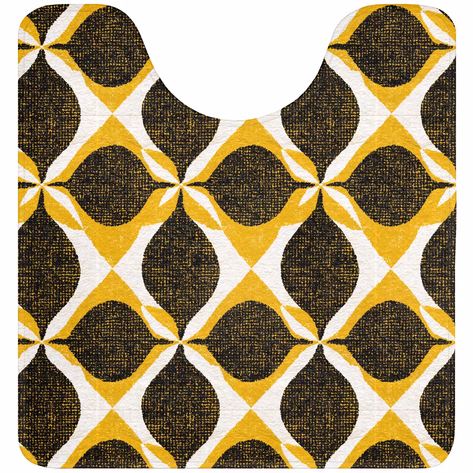 Wc Mat - Geel - Zwart - Geometrisch - Retro - Textuur — 1