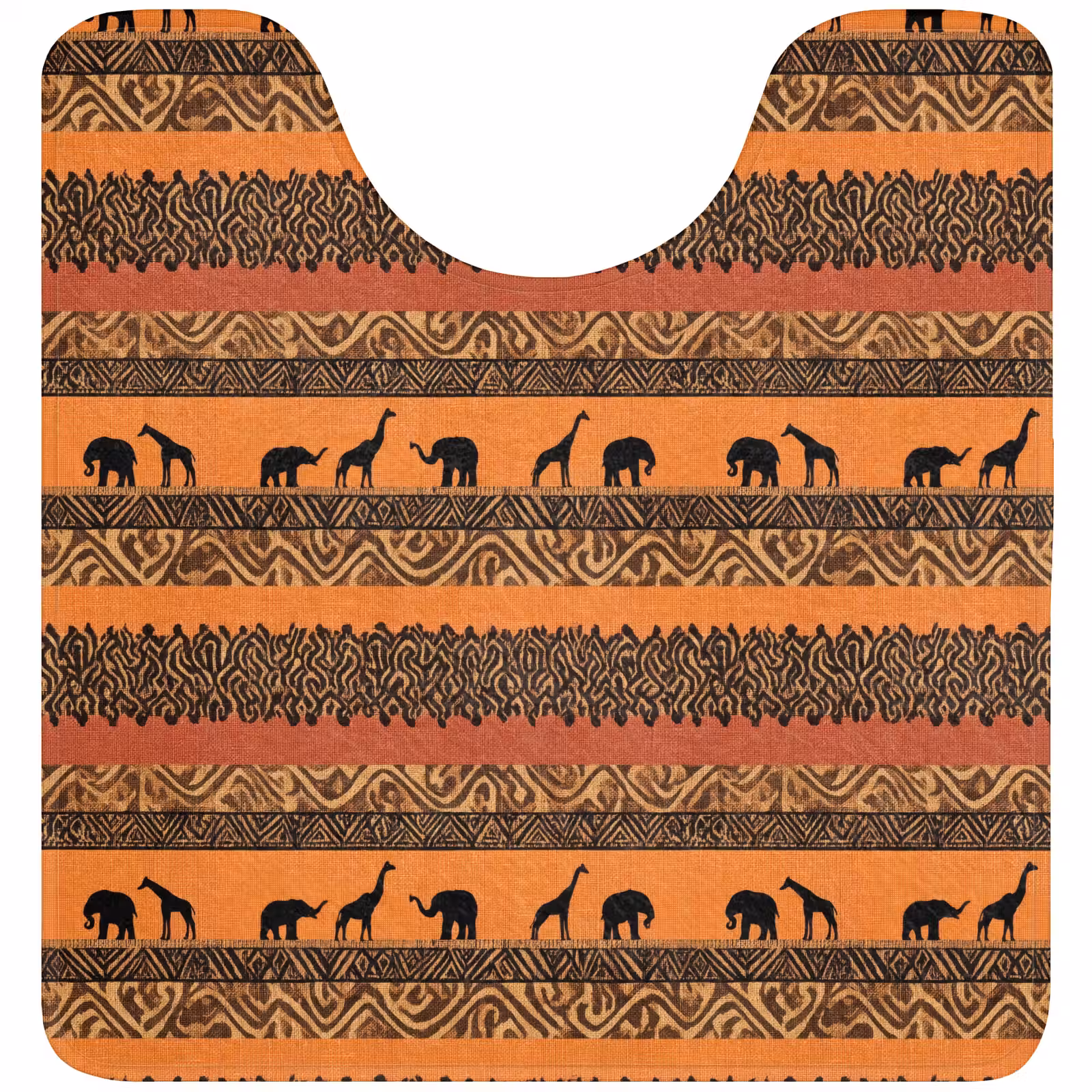 Wc Mat - Oranje - Safari - Afrikaans - Dieren - Patroon — 1