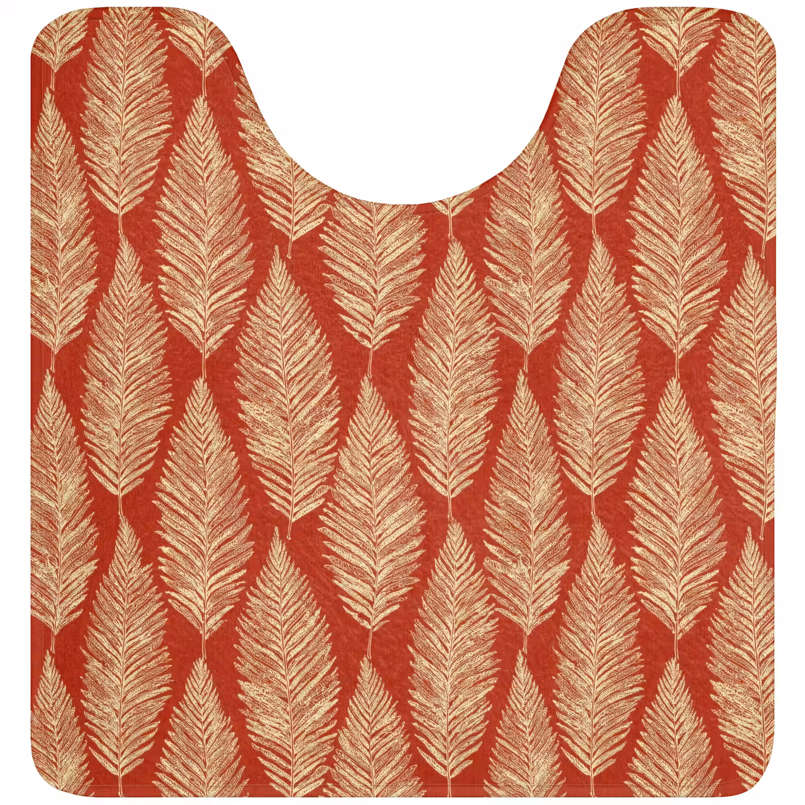Wc Mat - Rood - Botanisch - Varen - Patroon — 1