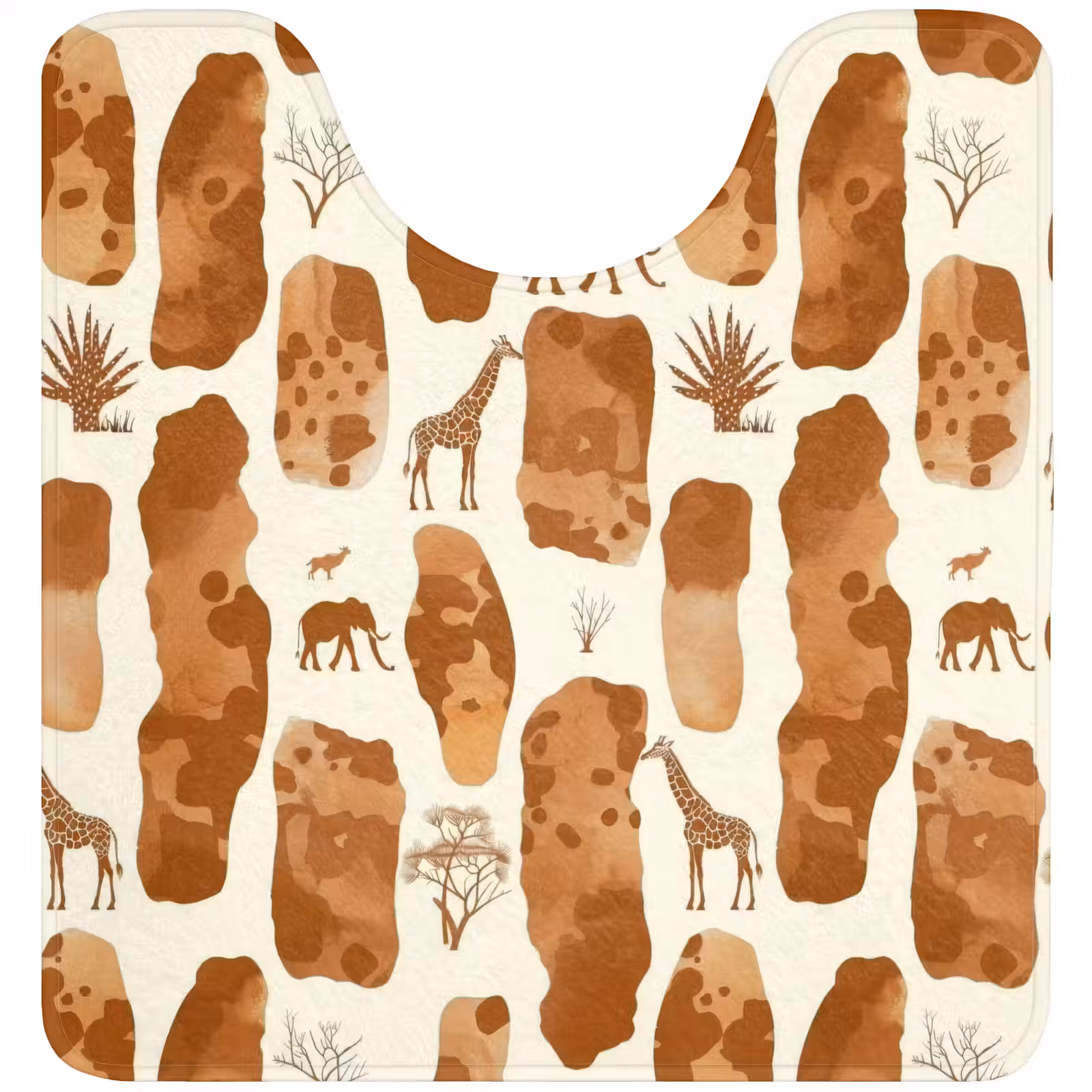Wc Mat - Terracotta - Safari - Dieren - Patroon — 1