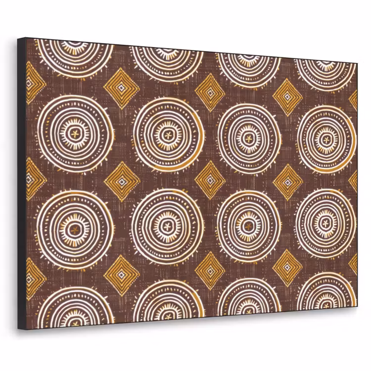 Art Frame - Chocoladebruin - Etnisch - Tribaal - Cirkels - Patroon — 1
