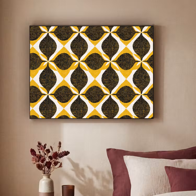 Art Frame - Geel - Zwart - Geometrisch - Retro - Textuur — 3