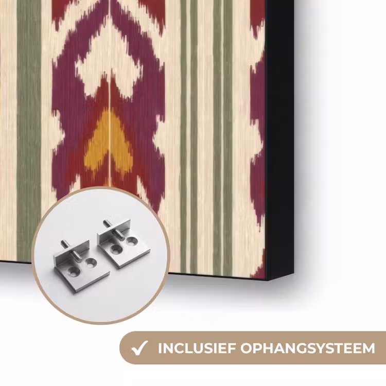 Art Frame - Ikat - Bordeauxrood - Etnisch - Patroon — 6