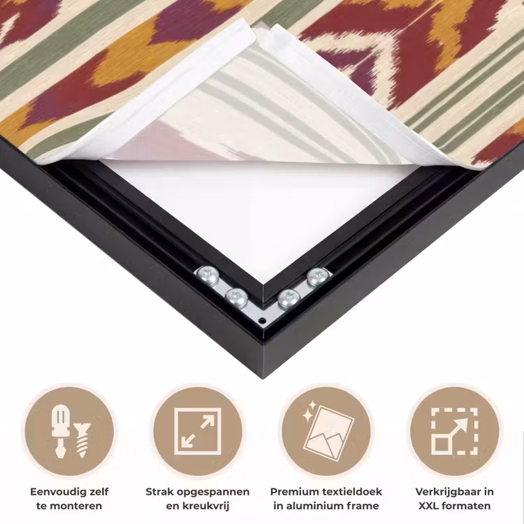 Art Frame - Ikat - Bordeauxrood - Etnisch - Patroon — 8