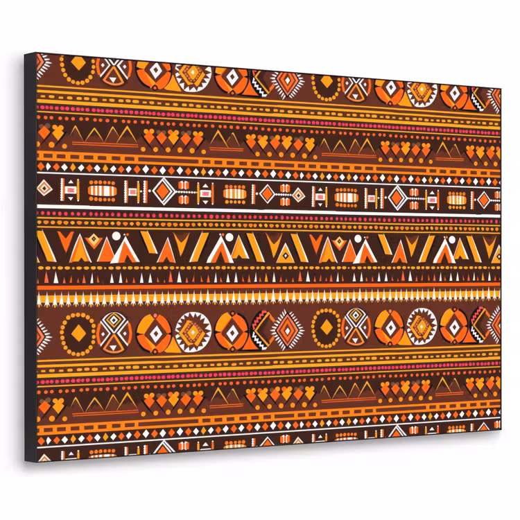 Art Frame - Oranje - Etnisch - Tribaal - Geometrisch - Patroon — 1