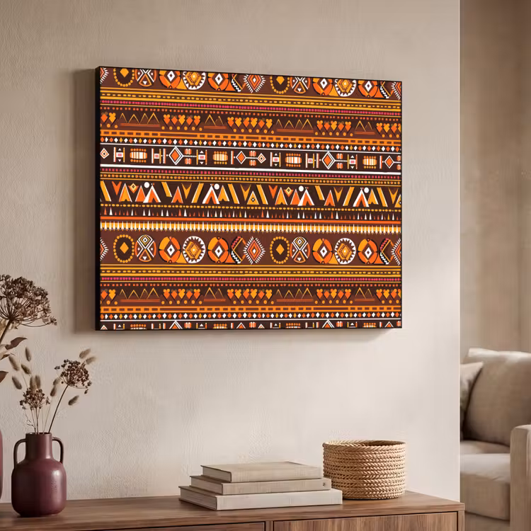 Art Frame - Oranje - Etnisch - Tribaal - Geometrisch - Patroon — 7