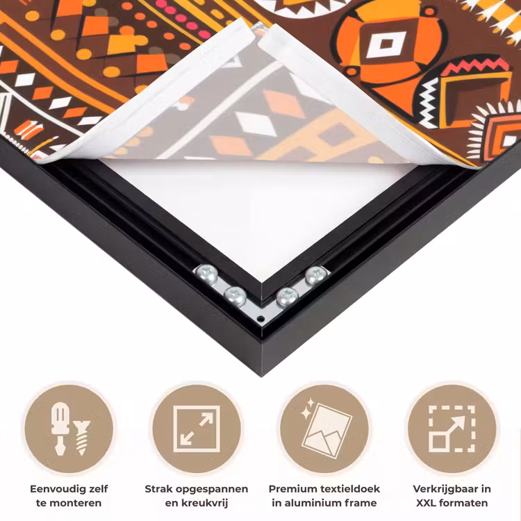 Art Frame - Oranje - Etnisch - Tribaal - Geometrisch - Patroon — 8