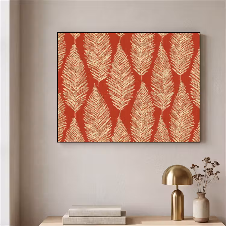 Art Frame - Rood - Botanisch - Varen - Patroon — 5
