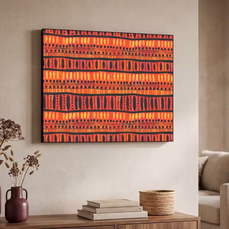 Art Frame - Rood - Oranje - Etnisch - Expressief - Patroon — 7