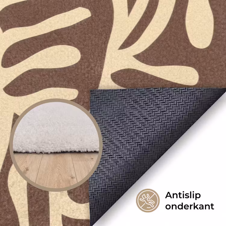 Vloerkleed - Bruin - Koraal - Expressief - Patroon — 4