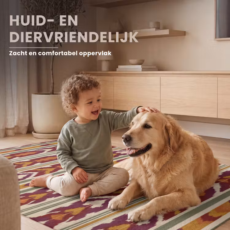 Vloerkleed - Ikat - Bordeauxrood - Etnisch - Patroon — 6